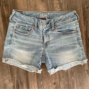 American Eagle midi cuffed jean shorts